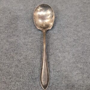 1890-1910's Community Silver Serving Spoon Ornate Filigree Decorative Handle